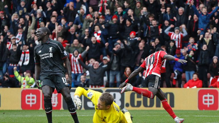Sadio Mane celebrates Southampton's winner