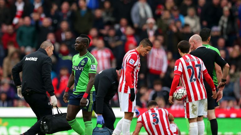 Sadio Mane of Southampton walks off the pitch