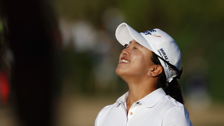 PHOENIX, AZ - MARCH 20:  Sei Young Kim of South Korea celebrates after winning the LPGA JTBC Founders Cup at Wildfire Golf Club on March 20, 2016 in Phoeni