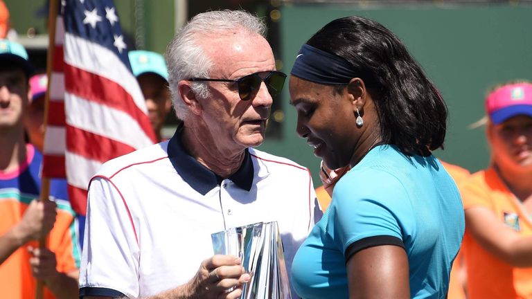 Raymond Moore (L) and Serena Williams