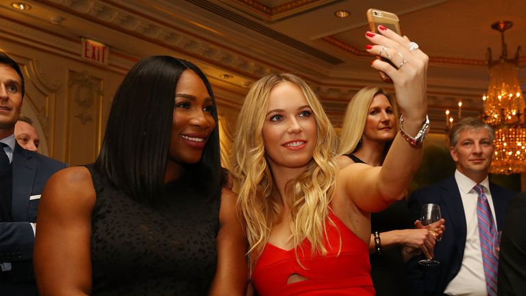 Serena Williams and Caroline Wozniacki are in New York for an exhibition match