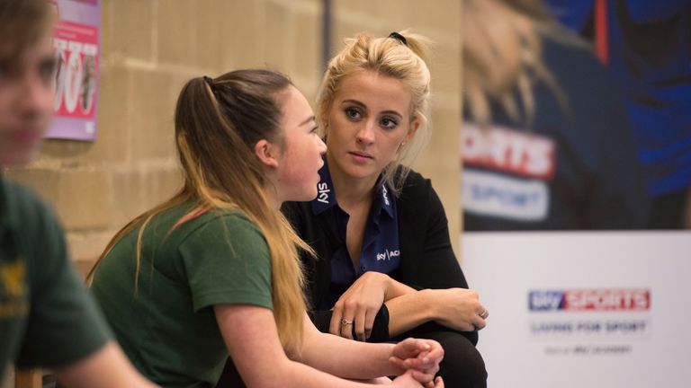 O'Connor took part in a sports session during her visit