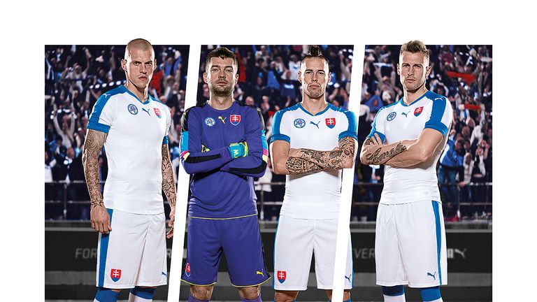 England's group B opponents Slovakia looking confident in white and blue