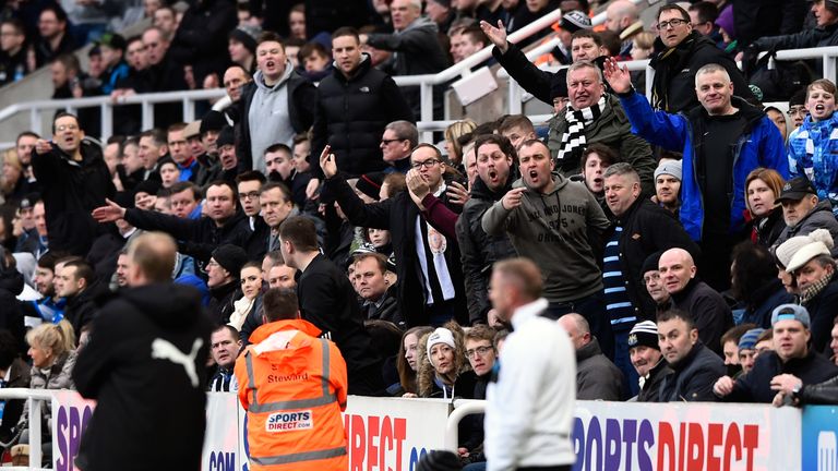 Newcastle fans vent their anger at Steve McClaren during the home defeat to Bournemouth