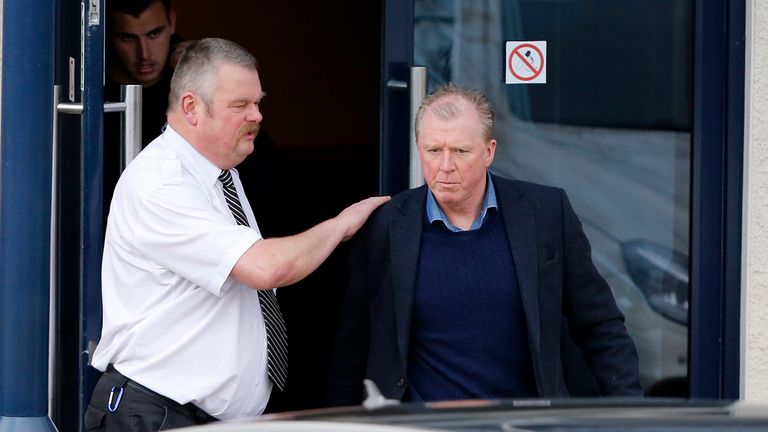Newcastle United head coach Steve McClaren leaves a training session at Darsley Park, Newcastle.