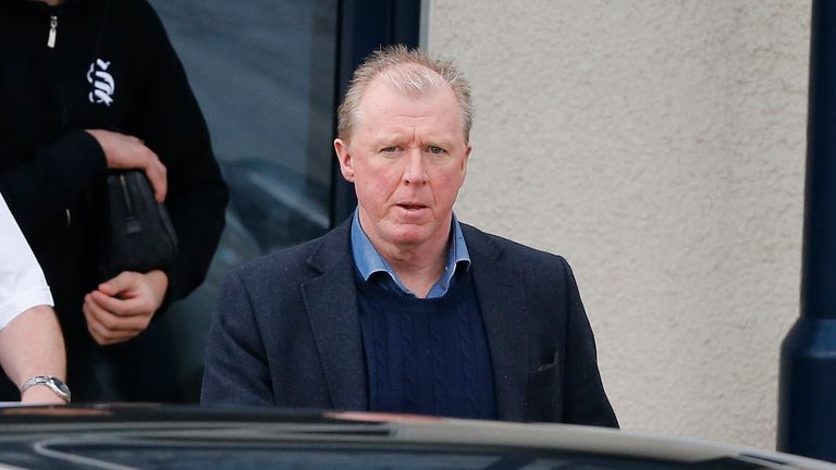 Newcastle United head coach Steve McClaren leaves a training session at Darsley Park, Newcastle.
