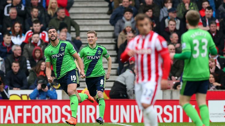 Graziano Pelle celebrates after opening the scoring