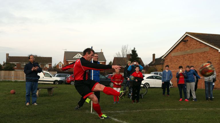 Former England defender Stuart Pearce makes his debut for Longford AFC, currently bottom of Gloucestershire Northern Senior League Division Two, against Wo