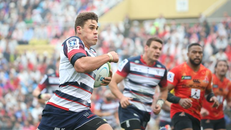 TOKYO, JAPAN - MARCH 19:  Tom English of the Rebels during the Super Rugby Rd 4 match between the Sunwolves and the Rebels of at Prince Chichibu Stadium on