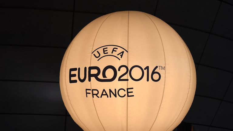 A balloon light with the logo of the UEFA Euro 2016