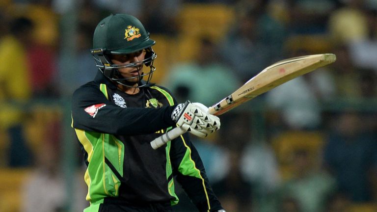 Usman Khawaja celebrates his fifty against Bangladesh