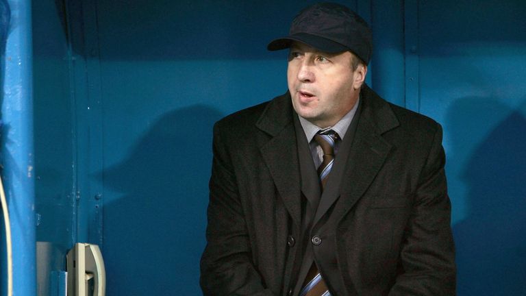 PORTSMOUTH, ENGLAND - DECEMBER 4:  Velimir Zajec the coach of Portsmouth looks on during the Barclays Premiership match between Portsmouth and West Bromwic