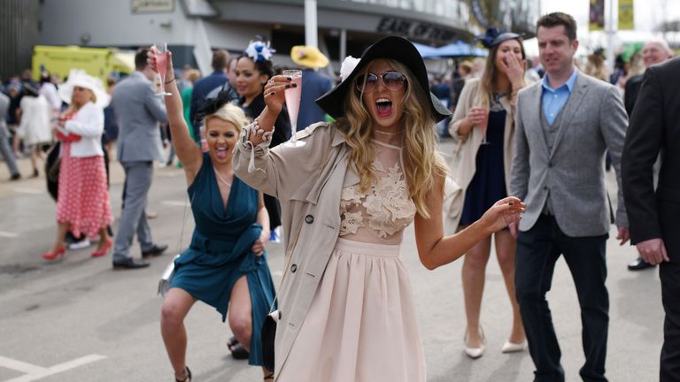 Racegoers attend Ladies Day