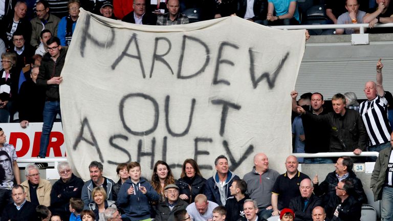 Alan Pardew was the subject of supporter protests during his time at Newcastle