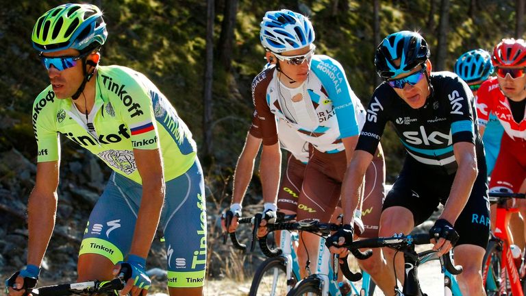 Alberto Contador and Chris Froome on stage four of the 2016 Volta a Catalunya