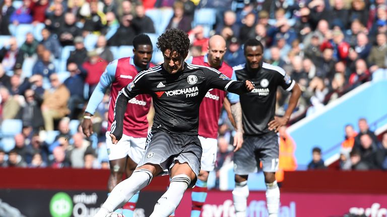 Alexandre Pato of Chelsea converts from the penalty spot