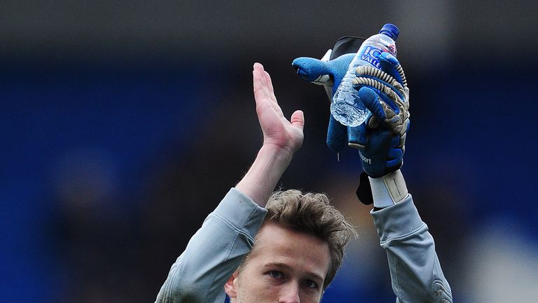 CARDIFF, UNITED KINGDOM - FEBRUARY 27: Anders Lindegaard of Preston North End during the Sky Bet 