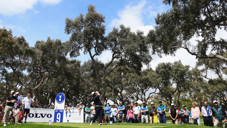 Andrew Johnston of England tees off on the 9th hole during day three of the Open de Espana at Real Club Valderrama on April 