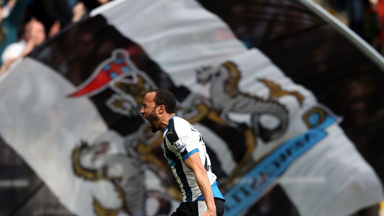 Newcastle United's Andros Townsend celebrates after scoring during the English Premier League football match v Crystal Palace