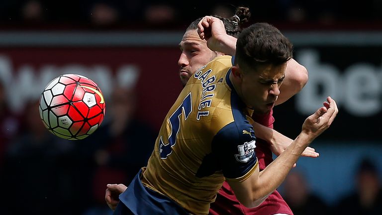 Gabriel Paulista had a difficult afternoon up against Andy Carroll