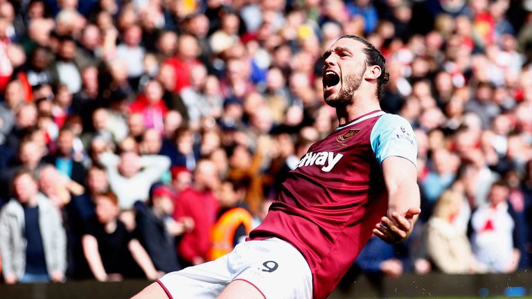 Andy Carroll of West Ham United celebrates 