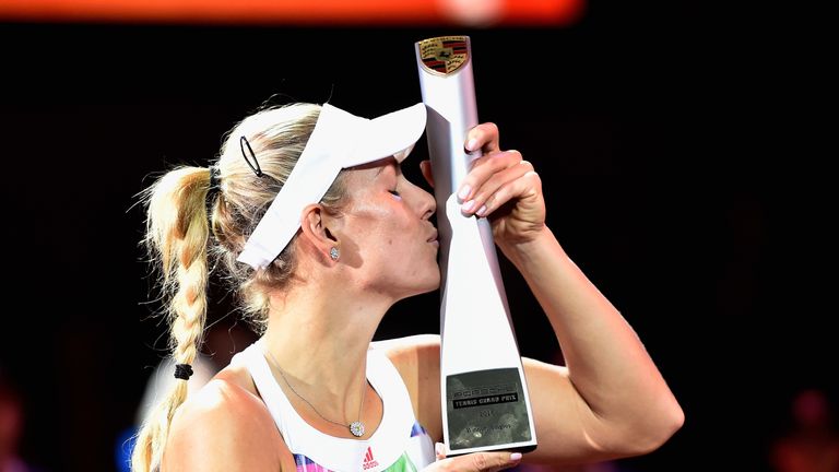 Kerber celebrates another title during what is proving to be a superb 2016