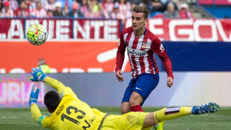 Antoine Griezmann scored twice for Atletico Madrid against Real Betis