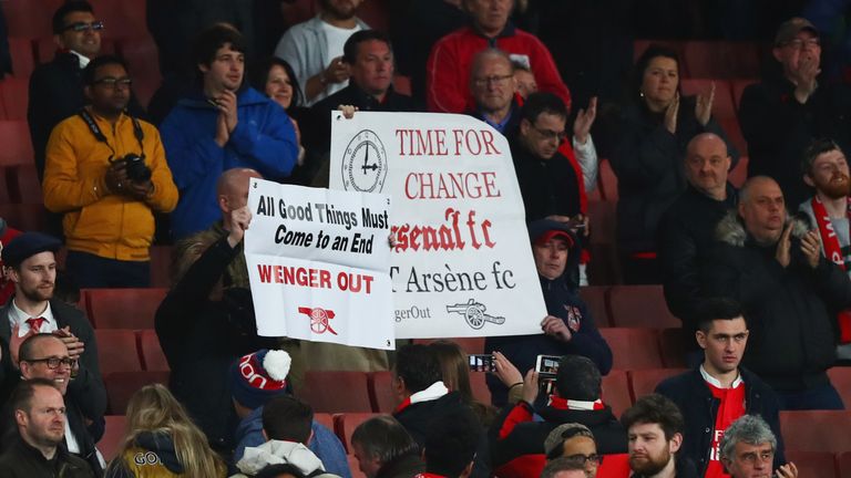Many Arsenal fans stayed away from Emirates while others made they feelings known