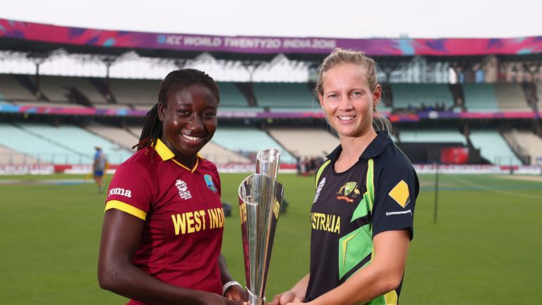 KOLKATA, WEST BENGAL - APRIL 02:  Stafanie Taylor, Captain of the West Indies and Meg Lanning, Captain of )