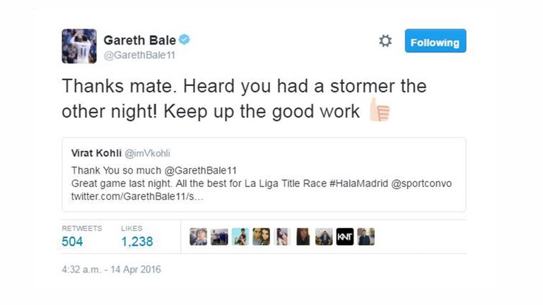 Bale tweet