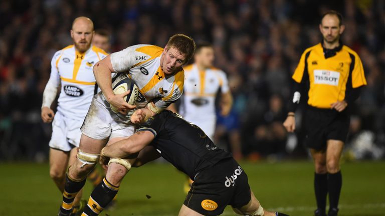 BATH, ENGLAND - DECEMBER 19:  Bradley Davies of Wasps in action during the European Rugby Champions Cup match between Bath Rugby and Wasps at Recreation Gr