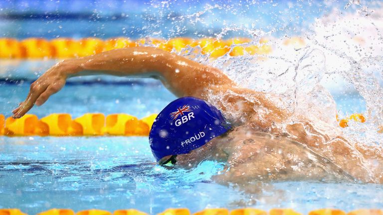 Ben Proud of Great Britain competes in the Men's 50m Freestyle Final on day six of the British Swimming Championships