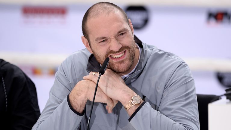 Tyson Fury and Wladimir Klitschko head to head press conference in Cologne, Germany