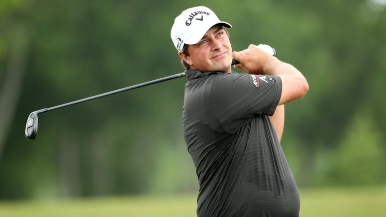 Brian Stuard tees off on the 17th hole during the first round of the Zurich Classic of New Orleans at TPC Louisiana