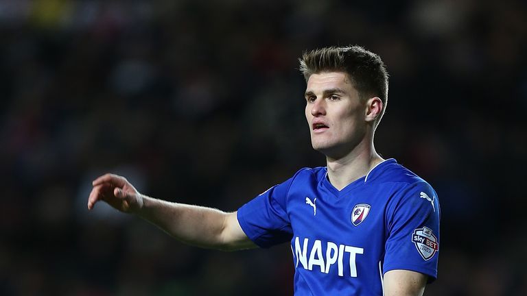 MILTON KEYNES, ENGLAND - JANUARY 02:  Charlie Raglan of Chesterfield in action during the FA Cup Second Round 