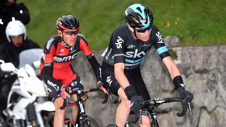 Chris Froome escapes on stage four of the 2016 Tour de Romandie with Tejay van Garderen