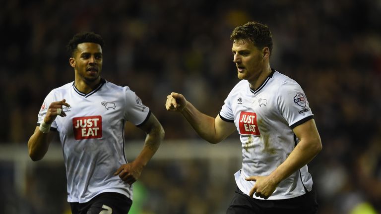 Chris Martin of Derby County celebrates after scoring 