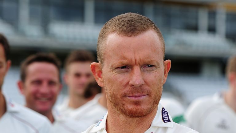 TAUNTON, UNITED KINGDOM - APRIL 08: Chris Rogers, Four Day Captain of Somerset looks on during the Somerset CCC Photocall at the County Ground on April 8, 