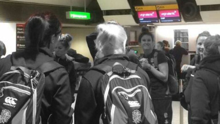 Look closely to see Claire Allen at check-in