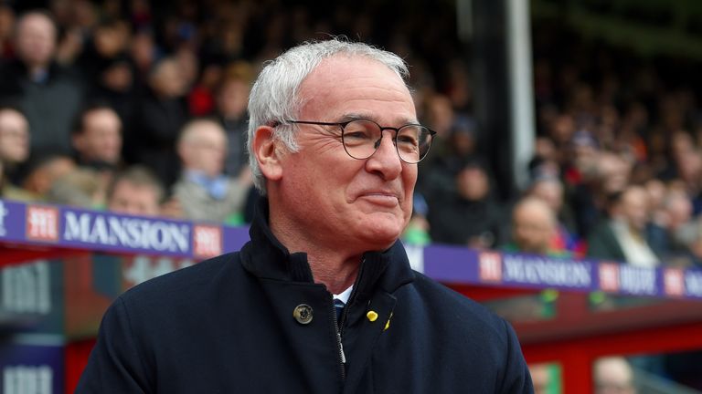 Leicester City manager Claudio Ranieri looks on prior to the Premier League match against Crystal Palace