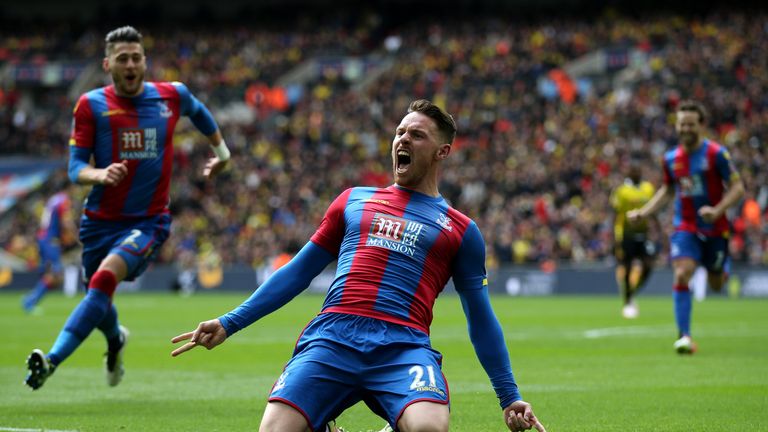 Connor Wickham of Crystal Palace (21) celebrates as he scores their second goal