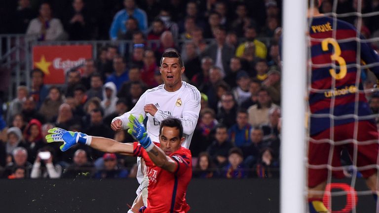 Cristiano Ronaldo scores the winning goal in Barcelona v Real Madrid