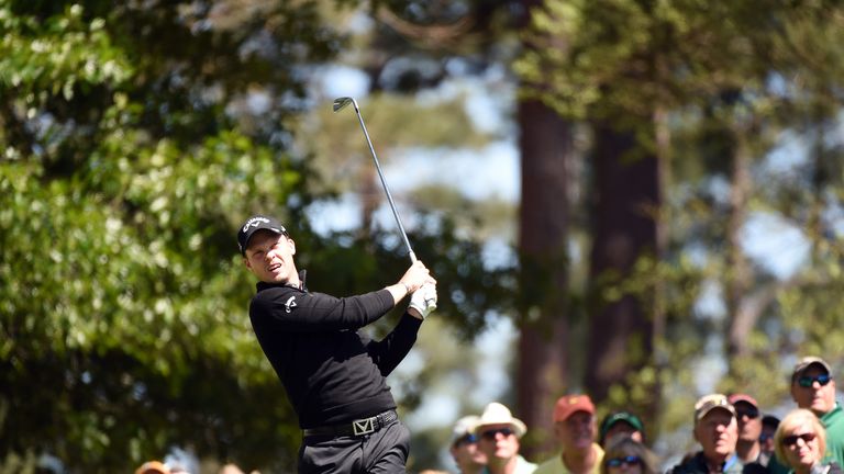 Danny Willett of England plays his shot from the fourth tee during the third round of the 2016 Masters Tournament at Augusta 