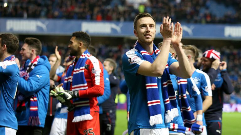 Rangers' Danny Wilson applauds the fans