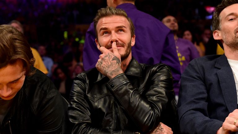 David Beckham was courtside at Kobe Bryant's last game
