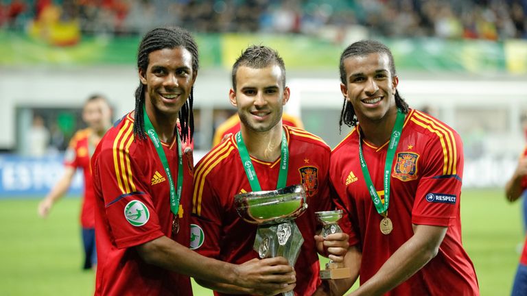 Derik Osede (right) featured prominently for Spain as they won the European U19 Championship in 2012