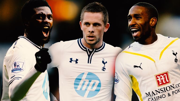 Emmanuel Adebayor, Gylfi Sigurdsson, Jermain Defoe Tottenham