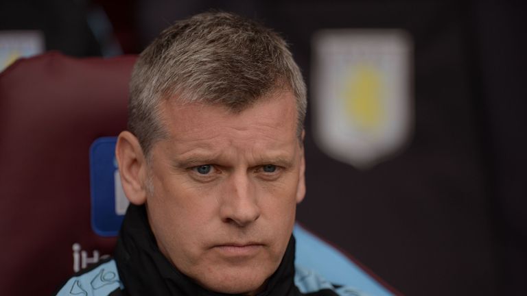 Aston Villa's Scottish caretaker manager Eric Black looks on during the English Premier League football match between Aston Villa and Chelsea at Villa Park