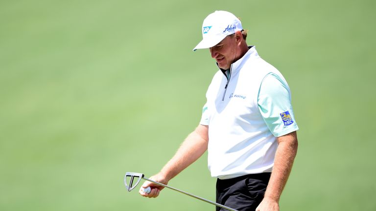 Ernie Els took seven putts on the opening hole at the Masters