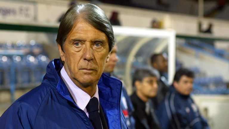 Paraguay's national soccer team coach Italian Cesare Maldini stands on the sidelines